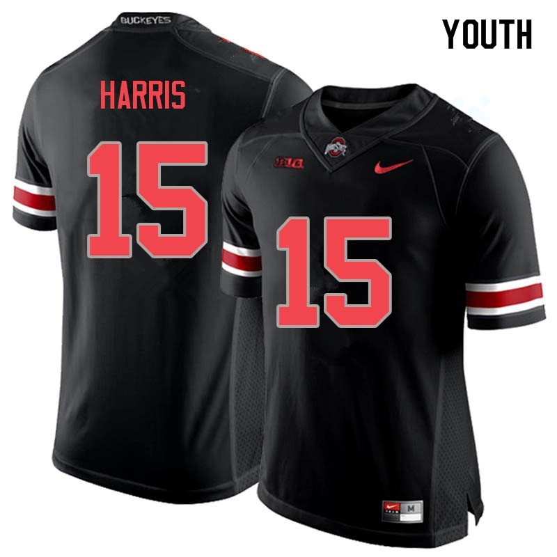 Youth #15 Jaylen Harris Ohio State Buckeyes College Football Jerseys Sale-Blackout